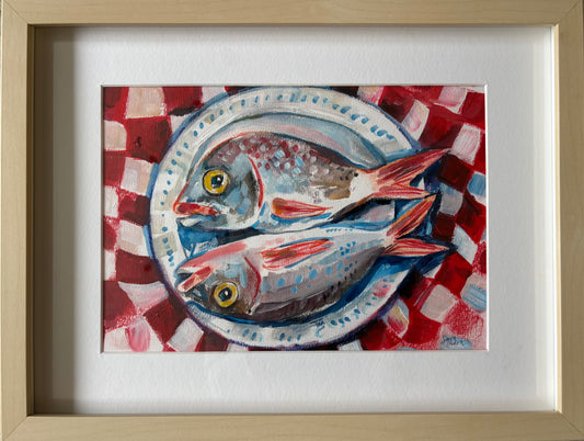 Two fish on a plate